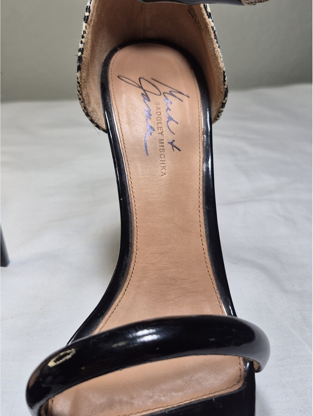 Badgley Mischka by Mark James Ritchie Platform Sz 7.5 Ankle Strap Heels $240 - Picture 4 of 9